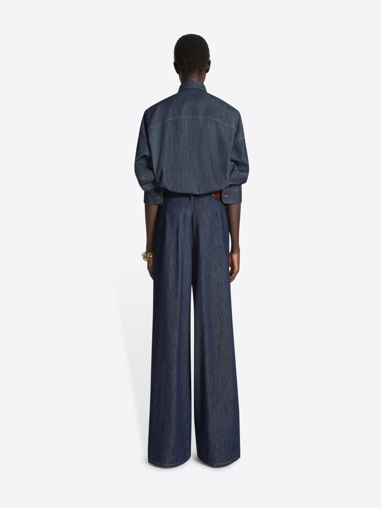 Wide Pleated Jeans