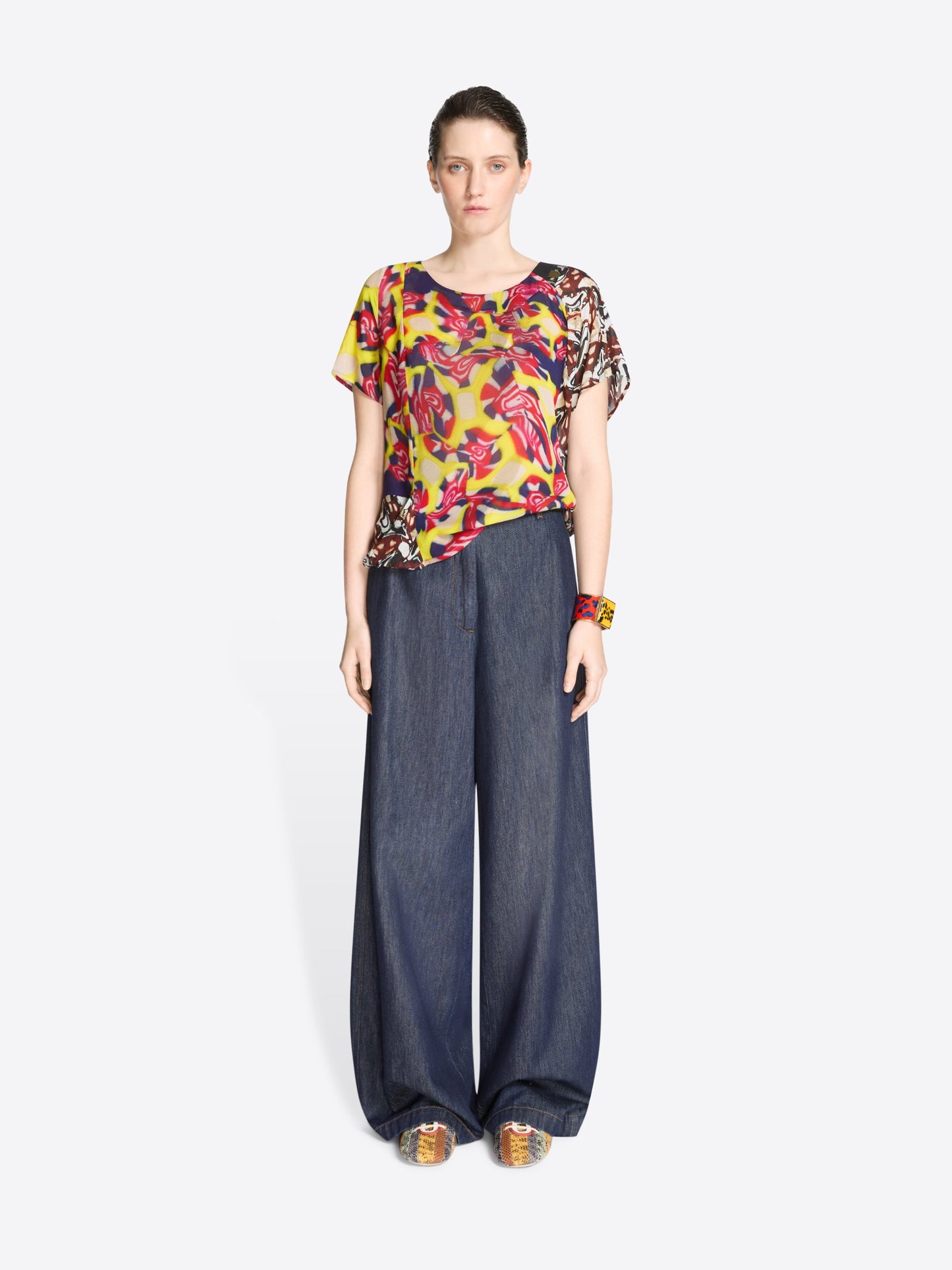 Wide Leg Denim Pants