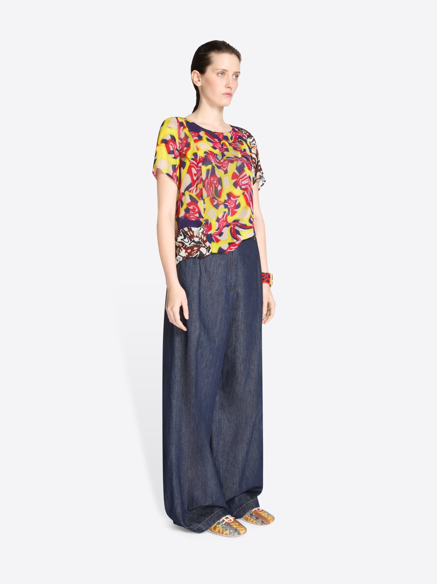 Wide Leg Denim Pants