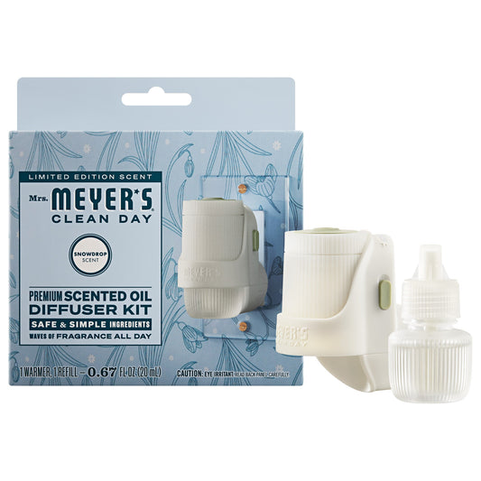 Mrs. Meyer's Snowdrop Plug-In Oil Warmer with Scented Refill