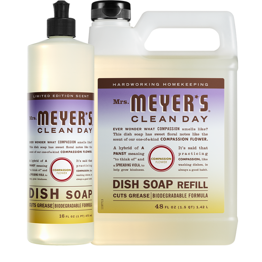Mrs. Meyer's Compassion Flower Liquid Hand Soap and Refill Set
