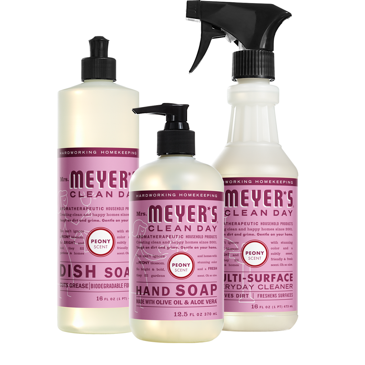 Mrs. Meyer's Peony Essential Kitchen Cleaning Set