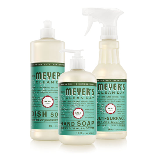 Mrs. Meyer's Basil Essential Kitchen Cleaning Set